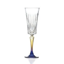 Rcr Color Crystal Champagne Flutes Glasses 7OZ Set Of 6