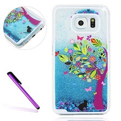 Samsung Galaxy S6 Case Leeco Samsung Galaxy S6 Case Glitter Flowing Liquid Floating Moving Hard Protective Case Cover For Samsung Galaxy S6 Blue Liquid-colorful