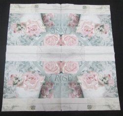 The Velvet Attic - Beautiful Imported Paper Napkin Serviette - Pastel Roses