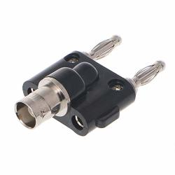 Beioust Bnc Female To Double Stacked Banana Head Male Plug Rf Connector Adapter Plastic + Metal