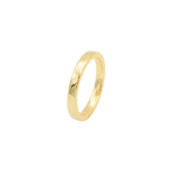 18CT Gold Square Finish Ring - 54 Gold