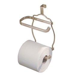 Interdesign York Lyra Over Tank Toilet Paper Holder 2 Roll Storage For Bathroom Satin