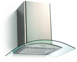 Falco 60CM Curved Glass S steel Chimney Extractor FAL-60-38SG
