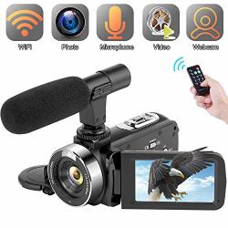 Camcorder 2.7K Video Camera Vlogging Camera For Youtube Wifi Ultra HD 24MP 30FPS 16X Digital Zoom 3.0 Inch Rotatable Touch Screen Support Pause