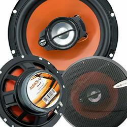 Pair Of Audiobank 6.5" 600 Watt 3-WAY Orange Car Audio Stereo Coaxial Speaker - AB674