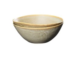 Medium Glazed Stoneware Serving Bowls Set Of 2 Marshmallow