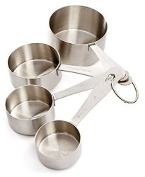 Martha Stewart Collection: Stainless Steel Measuring Cups Set Of 4