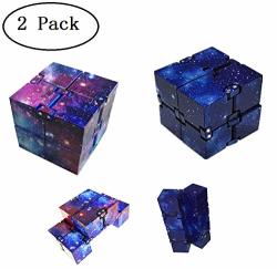 Candyl 2PCS Infinity Cube Fidget For Kids Adults Cool MINI Gadget Spinner Best For Stress And Anxiety Relief And Kill Time Toys Infinite Cube