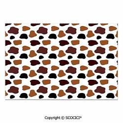 Scocici Set Of 6 Durable Polyester Place Mats Heat Resistant Table Mats Cow Skin Animal Abstract Spots Milk Dalmatian Barnyard Camouflage Dots For Party