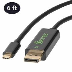 Usbc To Displayport Cable 6FT Ukyee Usb-c Thunderbolt 3 To Dp Cable For 2016 2017 Macbook Pro Dell XPS13 15 Galaxy S8 S8+ NOTE 8 Surface 2 - Supports