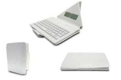 Universal 8" Folio-type Case W bt Keyboard - White