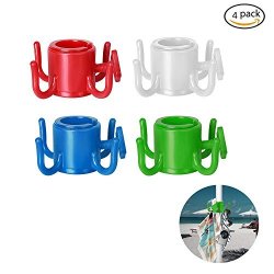 Tagvo Beach Umbrella Hanging Hook 4-PRONGS Plastic Umbrella Hook Hanging For Towels hats clothes camera sunglasses bags--durable Fit For Beach Camping Trips 4 Pcs Set