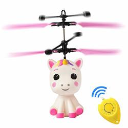 Fboraiz Flying Unicorn Toys Robot Rc Helicopter For Kids MINI Drone Infrared Induction By Hand Flying Ball With Remote Control Glow In Night