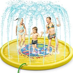 and Wading Splash Pad MeiGuiSha 75" Gear Outdoor Water Sprinkler Pad for Kids 