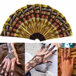 5PCS Black Natural Herbal Henna Cone Temporary Tattoo Body Art Tattoos