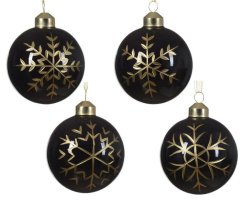 Assorted Bauble Shiny Glass Christmas Decorations 2 Piece 8X8CM