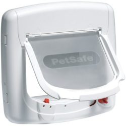 CAT Staywell White Magnetic 4-WAY Locking Deluxe Flap Waggs Pet Shop