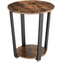 Dallas Round Side Table Brown