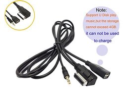 Sinloon Car Media Ami Mdi To Stereo 3.5MM Audio USB Female Aux Adapter Cable To Audi A3 A4 A5 A6 S5 A6 A8 Q7