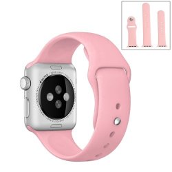 For Apple Watch Sport 42MM High-performance Ordinary & Longer Rubber Sport Watchband With Pin-and-tuck Closure Pink