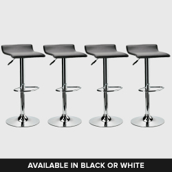 4 X Pvc Gas Lift Bar Chair Set - Black