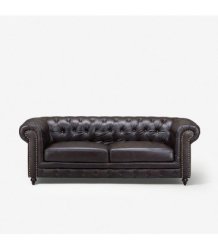 Deals On Chesterfield Colton Full Leather Couch Cinnamon Leather