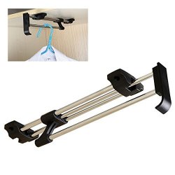 Zjchao Heavy Duty Retractable Closet Pull Out Rod Wardrobe Clothes Hanger Rail Towel Ideal For Closet Organizer Polished Chrome 40CM 15.7 Inches