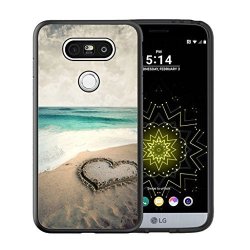 LG G5 Case Customized Black Soft Rubber Tpu Case For LG G5 Case Black Beautiful Beach With Love