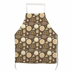 Dkisee Adjustable Apron 100% Cotton Kitchen Cooking Apron With 2 Pockets Chef Apron For Men Women - Free Pizza Oven Pattern Vector