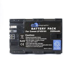 2250 Mah Lithium Replacement Battery For Canon Dslr & Mirrorless LP-E6NH