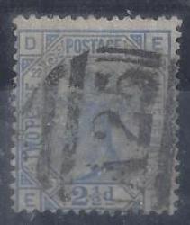 Malta Gb Used In Qv 2 Half D Blue Plate 22 With A25 Cancell Fine Used