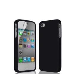 Rubber Gel Case For Apple Iphone 4S - By Raz Tech - Black