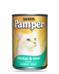 Purina Pamper Pamper Adult - Chunky Chicken & Liver Flavour Chunky Meat 400g