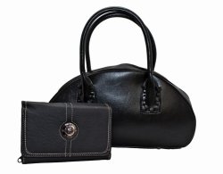 Fino SK-5505+33-093 Faux Leather MINI Portable Bowling Bag With Purse Set