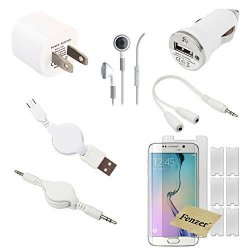 Fenzer 12 PC White Bundle Kit Car Wall Retractable Data Charger Cable For Samsung Galaxy S6 Edge GS6