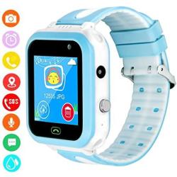 Topchances Kids Smartwatch Phone IP67 Waterproof 1.44" Kids Smartwatches Electronic Sim Slot Educational Toys Phone For 3-12 Years Old Boys &girls Gift Blue