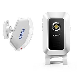 KERUI M5 Wireless Doorbell Infrared Door Chime Alarm System,Motion Sensor Voice Welcome for Home Shop,White