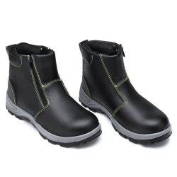 LENS Men's Safety Steel Toe Non-slip Zipper Boots Waterproof Outdoor Welding Work Shoes