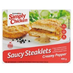 Simply Chicken Pepper Saucy Chicken Steaklets 400G