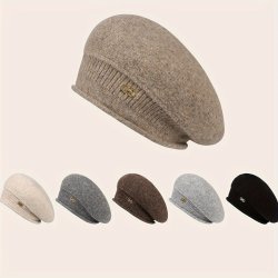 Winter Fashion Elegant Knitted Hat Women's Warm Beret Wool Hat