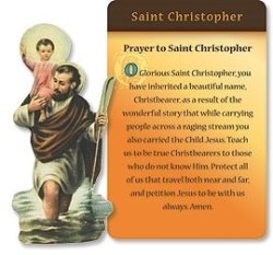 St Christopher Magnet And Prayer Card - Patron Of Travellers