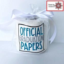 Official Graduation Papers Hilarious Embroidered Toilet Paper
