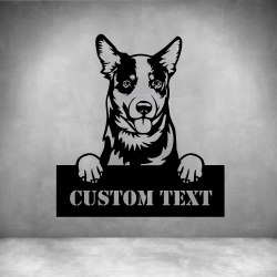 Australian Cattle Dog With Custom Text - 600MM Matt Black