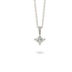 1.00CT Diamond Necklace Pav 9K White Gold Chain