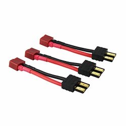 Oliyin 3PCS Male Trx Traxxas To Female Deans Connector Adapter Cable 14AWG 1.96INCH For Lipo Slash Revo Pack Of 3