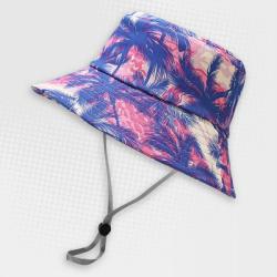 Blue Palms Bucket Hat With Drawstring