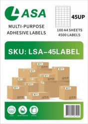 45 Up 100 A4 Sheets Barcode Adhesive Label