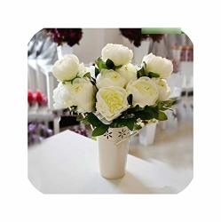 Entertainment-moment Home Decorative Flower 5 Heads Peony Silk Flower Artificial Flower White