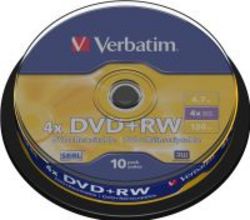 Matt Silver 4.7gb 4x Dvd+rw 10 Pack On Spindle