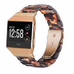 Ayeger Resin Band Compatible With Fitbit Ionic Women Men Resin Accessory Band Wristband Strap Blacelet For Fitbit Ionic Smart Watch Fitness Tortoise
